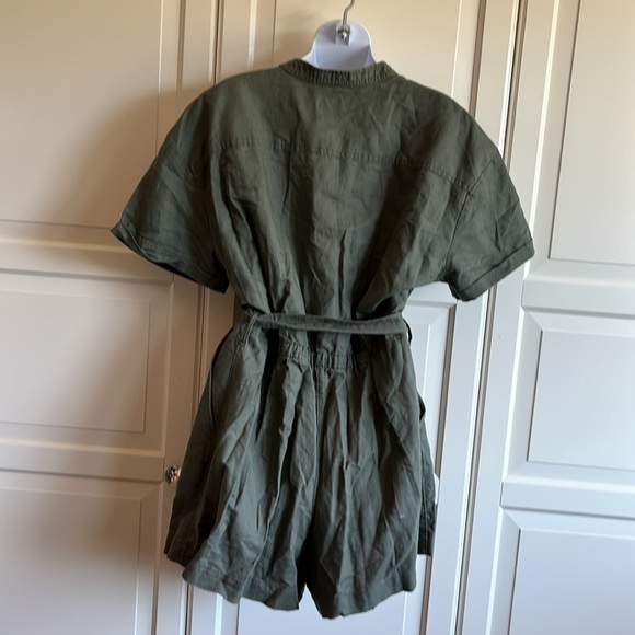 Gap Linen Cotton Romper Size Large Color Mesculen green - Picture 4 of 11